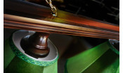 Лампа Классика 2 3пл. ясень (№7,бархат зеленый,бахрома желтая,фурнитура золото)