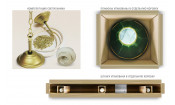 Лампа Аристократ-Люкс 2 3пл. ясень (№11,бархат зеленый,бахрома желтая,фурнитура золото)