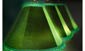 Лампа Классика 3 пл. металл (№6,бархат зеленый,бахрома желтая,фурнитура золото,НЕ БРАТЬ)