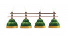 Лампа Аристократ-3 4пл. береза (№1,бархат зеленый,бахрома желтая,фурнитура золото)
