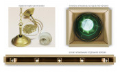 Лампа Аристократ-3 5пл. береза (№2,бархат зеленый,бахрома желтая,фурнитура золото)