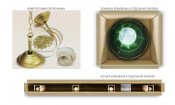 Лампа Аристократ-3 4пл. береза (№7,бархат зеленый,бахрома зеленая,фурнитура золото)